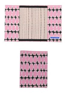 HSS12 FISHBONE/ BROKEN PINSTRIPE NOTEBOOK COVER - PINK